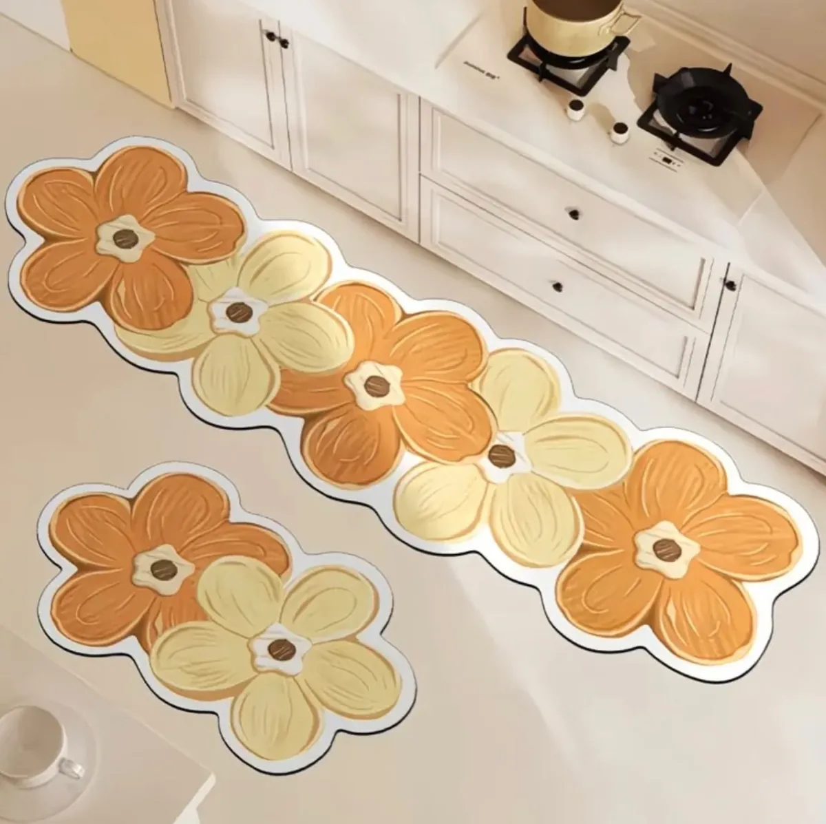 Floral Oval Bath Mat