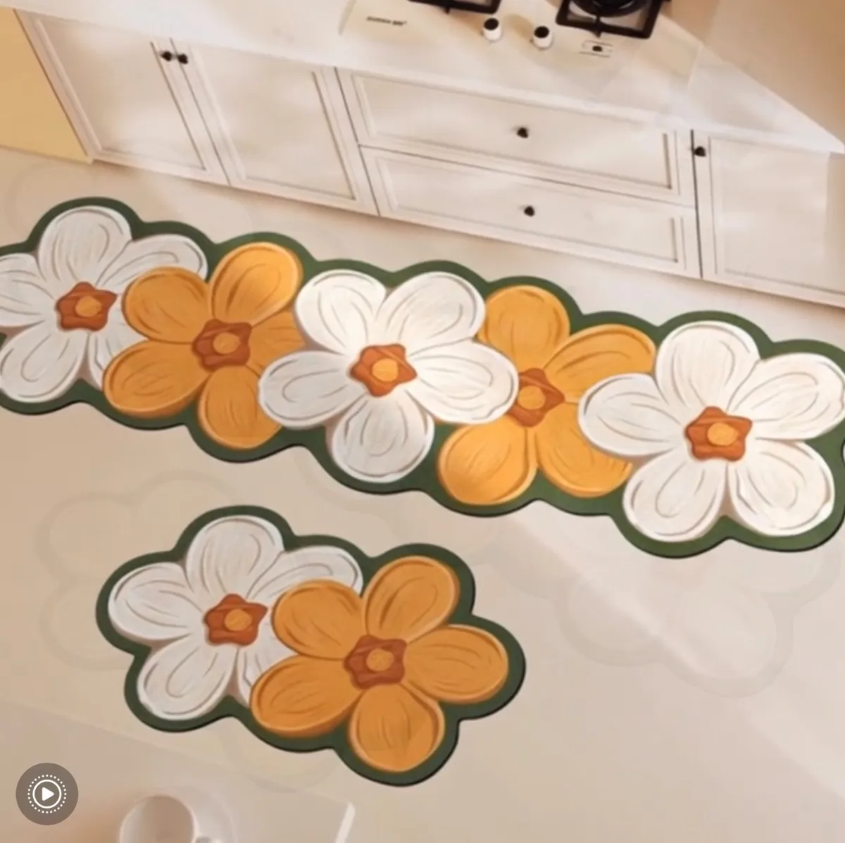 Floral Oval Bath Mat