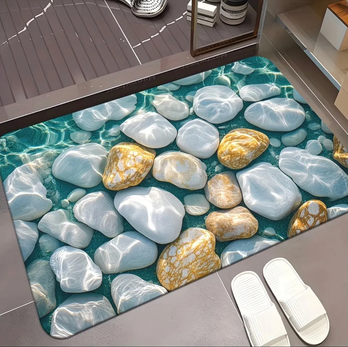 Floral Oval Bath Mat