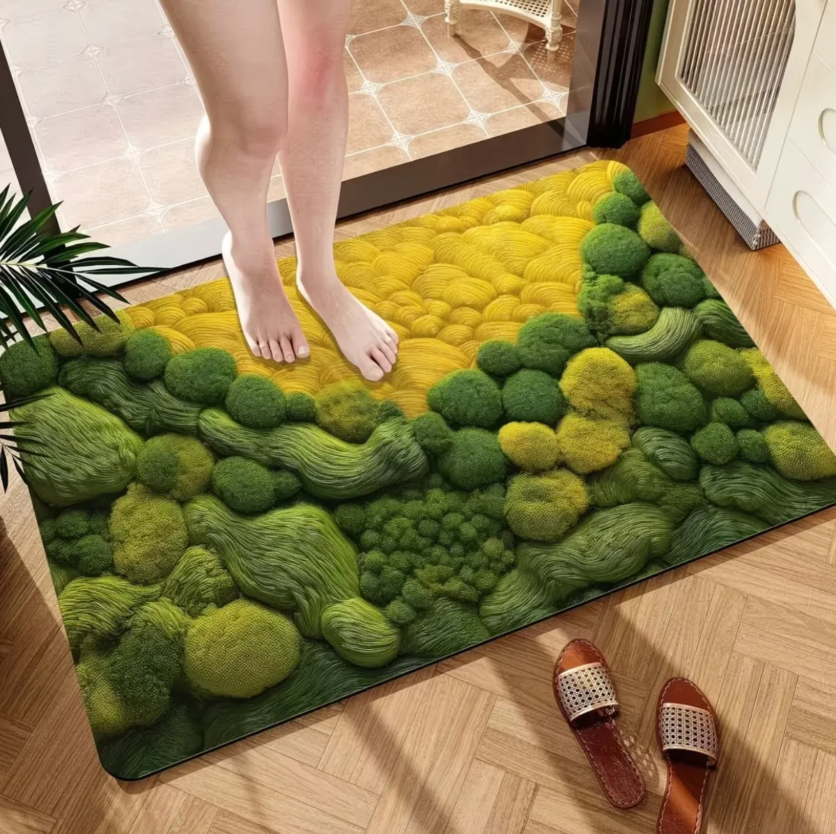 Floral Oval Bath Mat