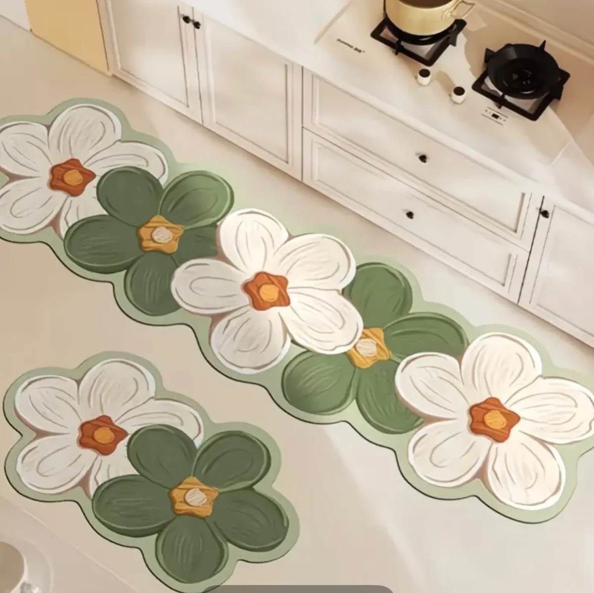Floral Oval Bath Mat