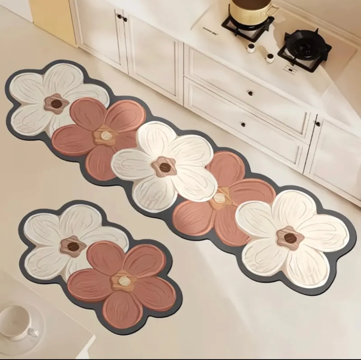 Floral Oval Bath Mat