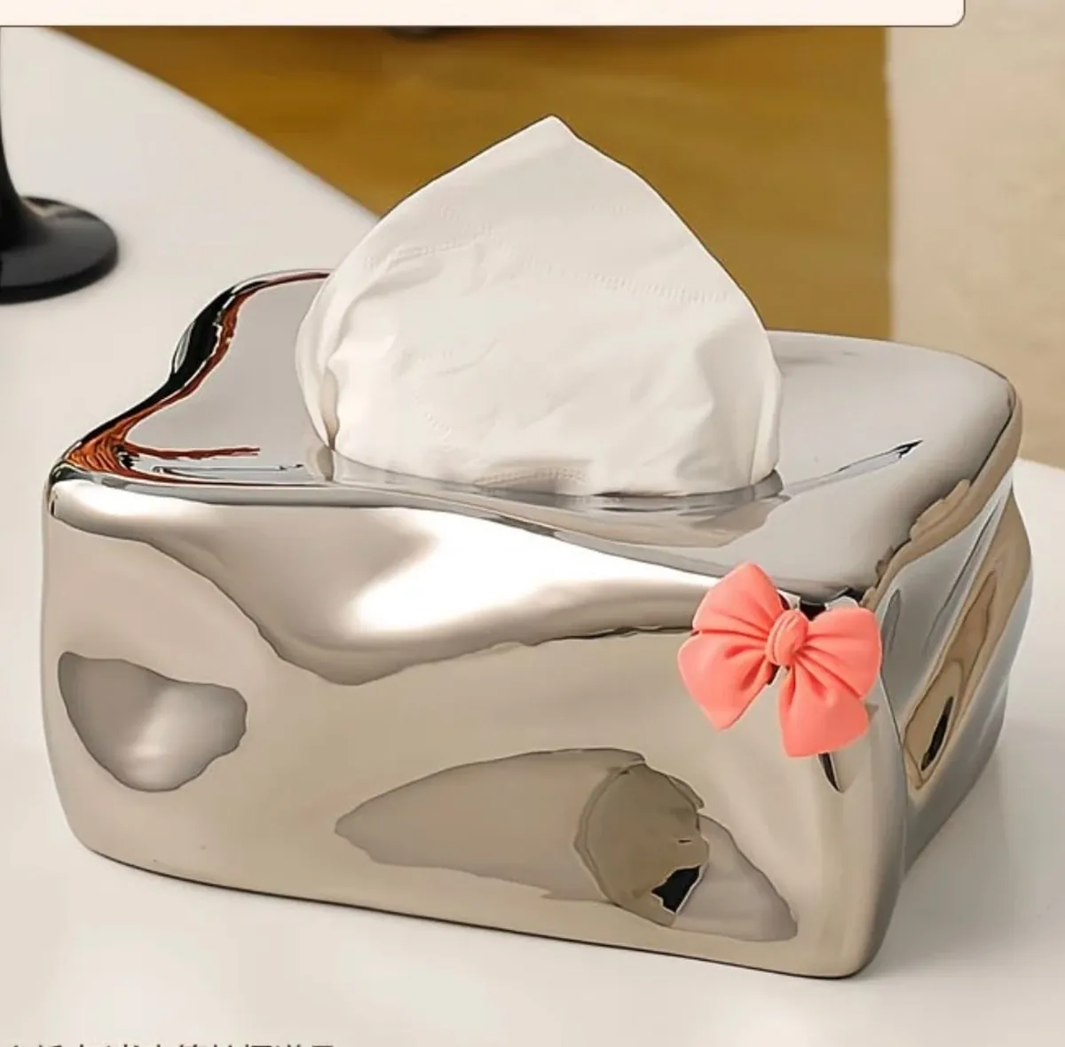 Red Ceramic Tissue Box Holder