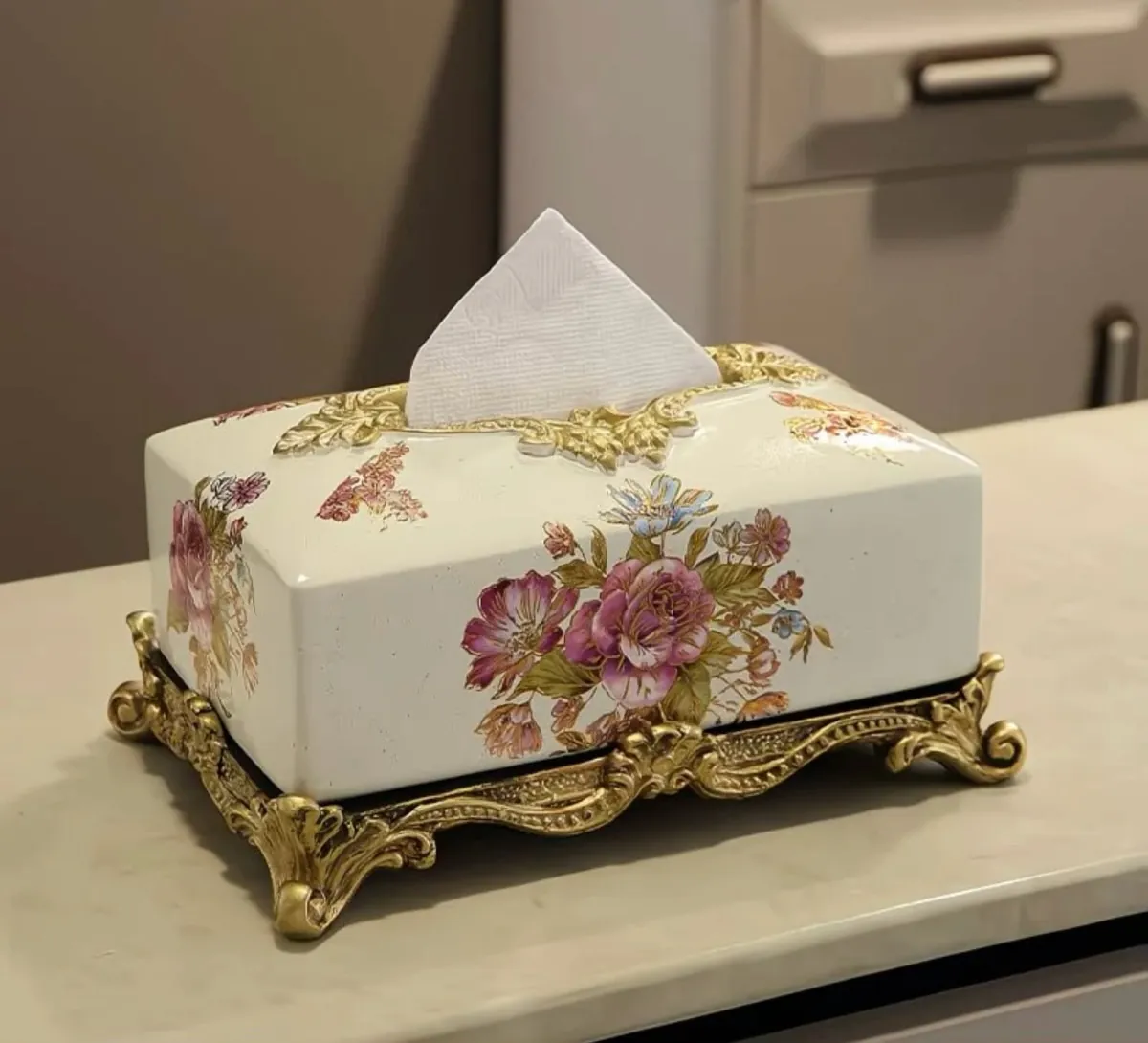 Floral Decorative Tissue Box