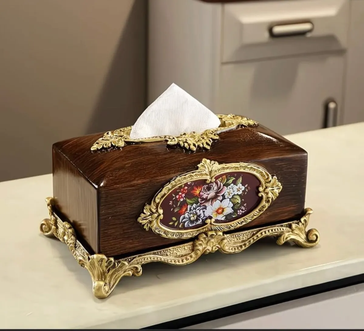 Floral Decorative Tissue Box