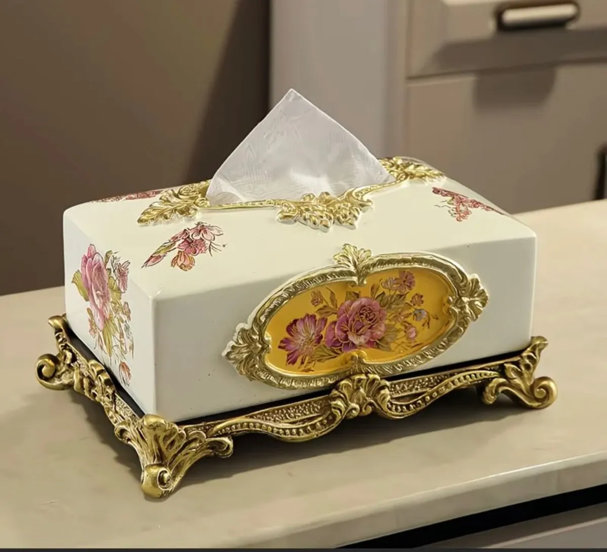 Floral Decorative Tissue Box