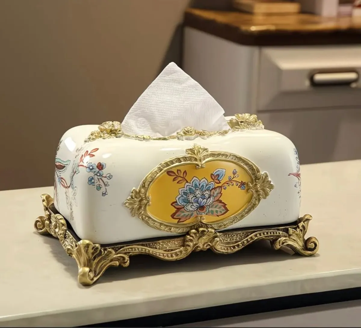 Floral Decorative Tissue Box