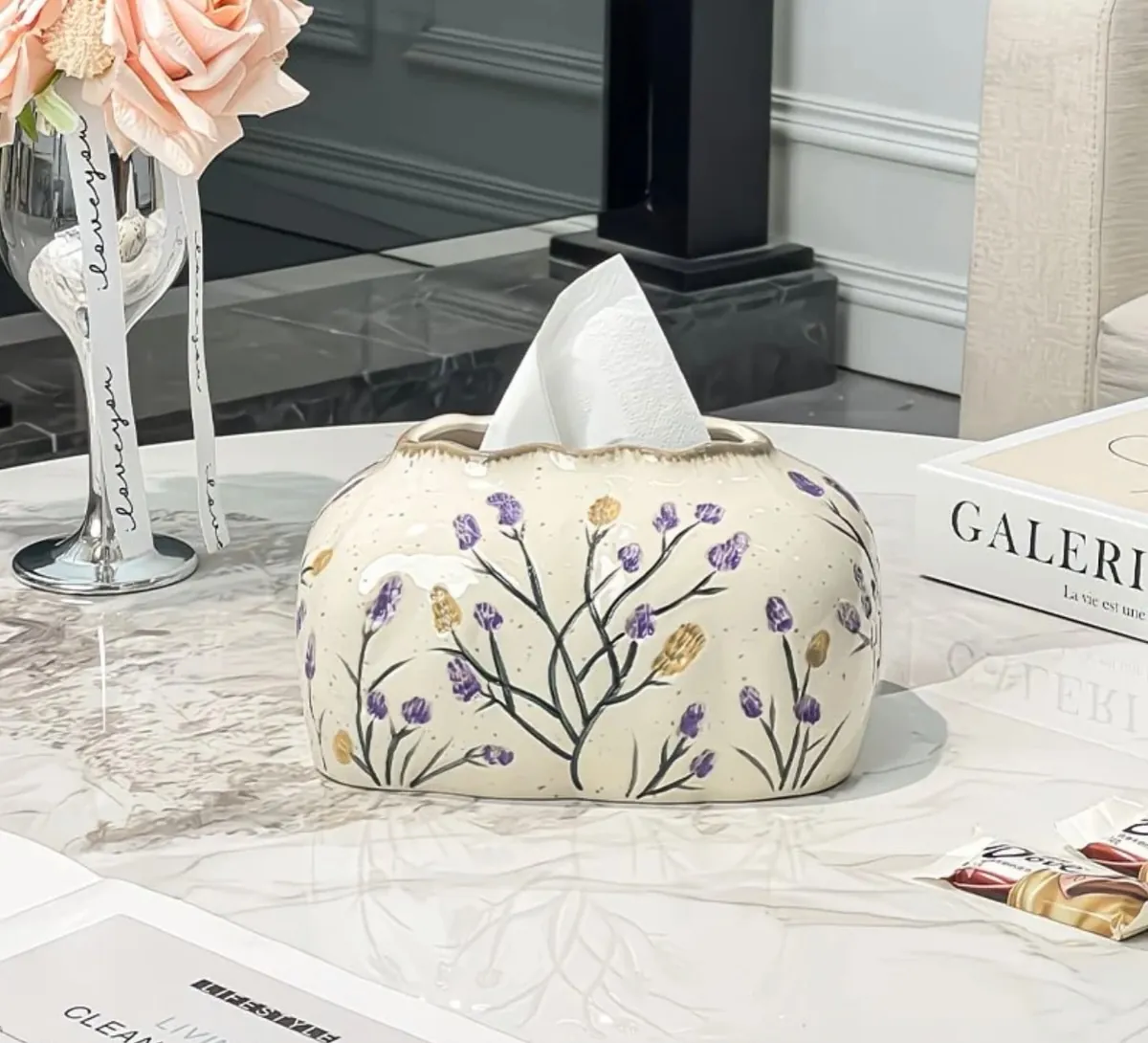 Floral Decorative Tissue Box