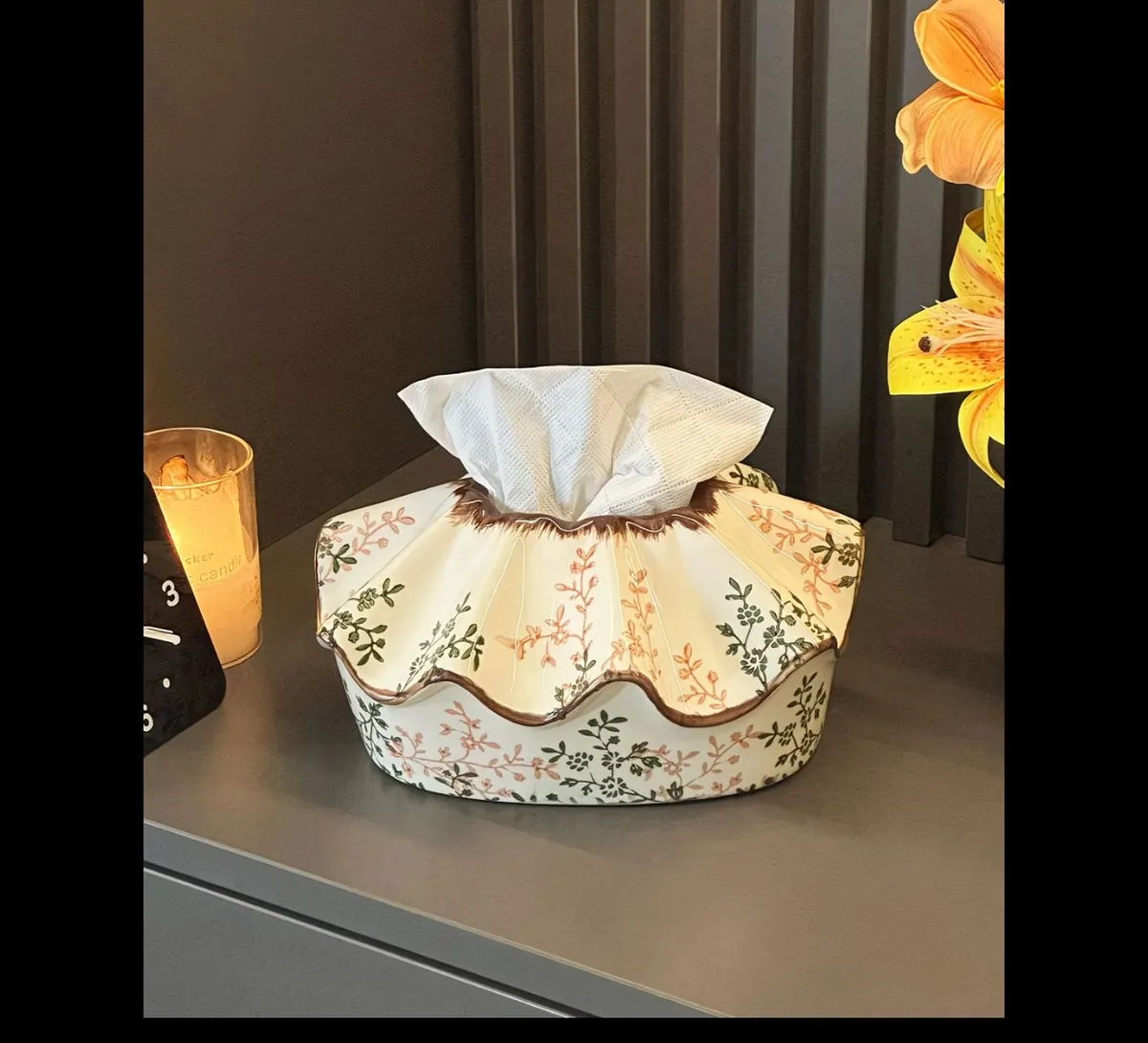 Floral Decorative Tissue Box