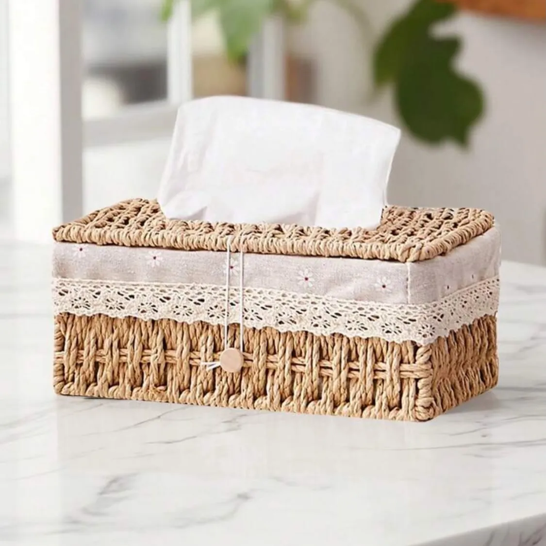 Book-style Tissue Box and Decorative Figurine