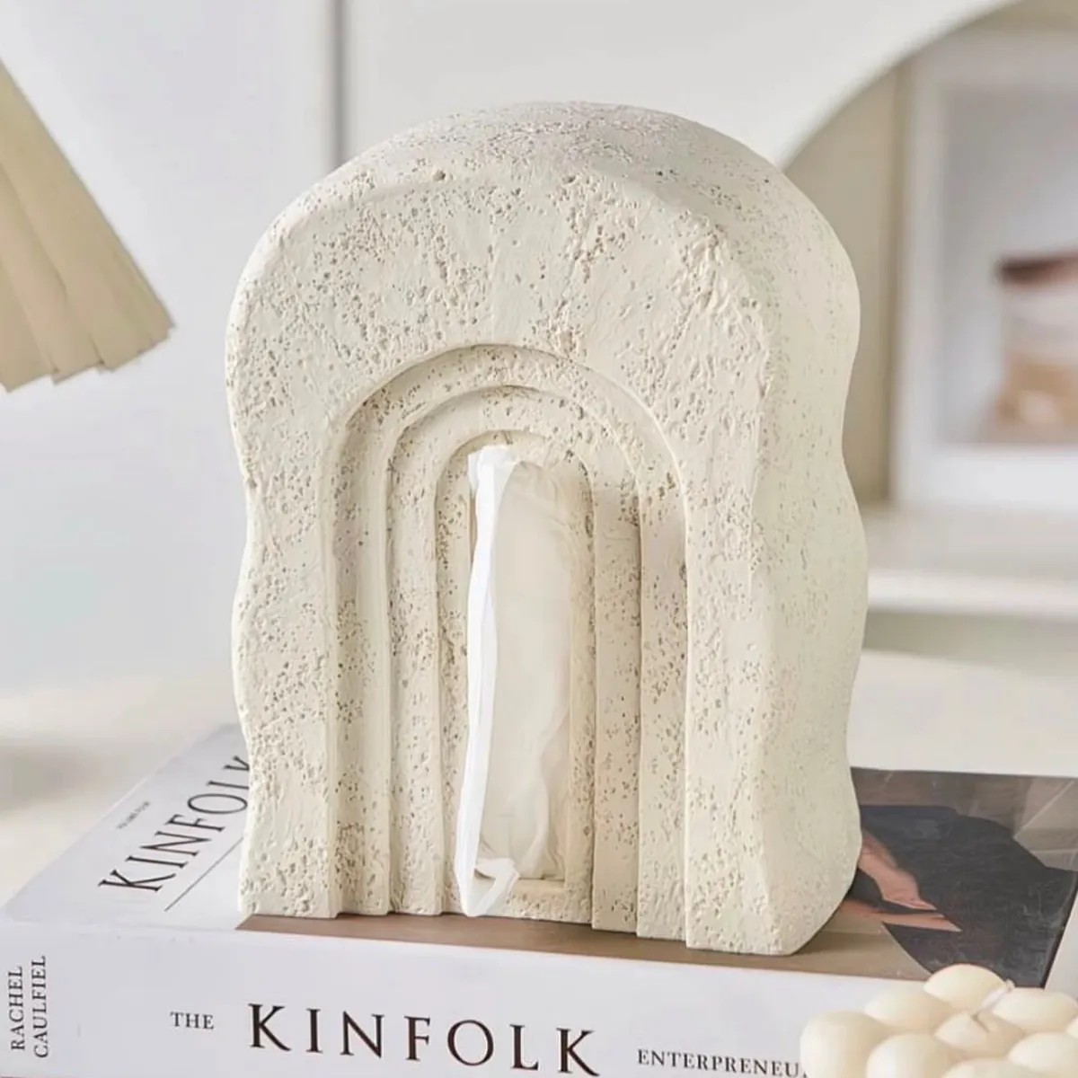 Book-style Tissue Box and Decorative Figurine