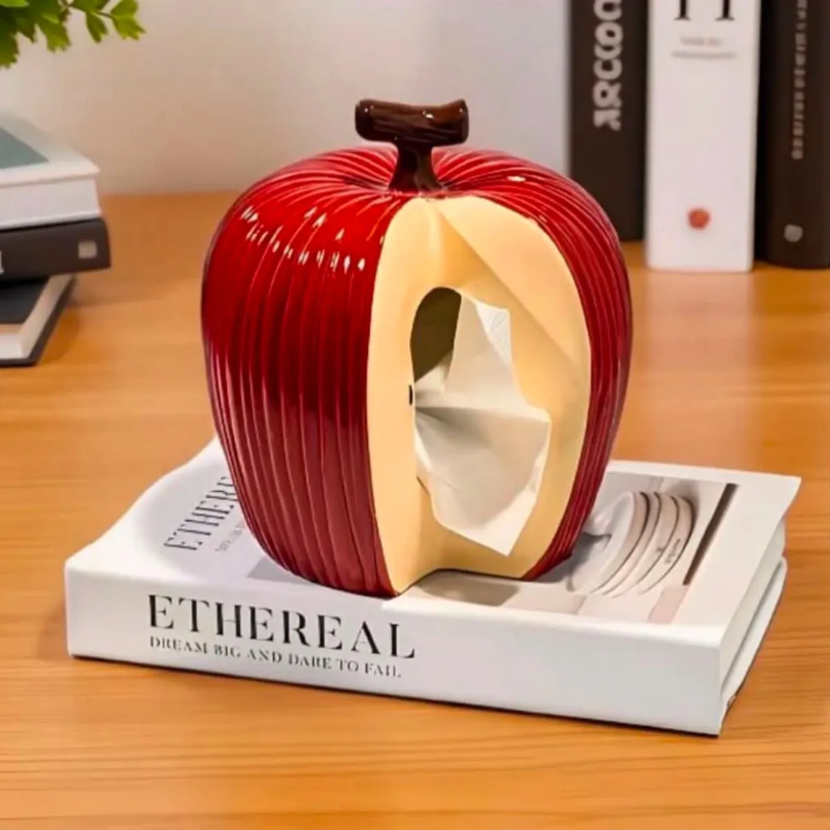 Book-style Tissue Box and Decorative Figurine