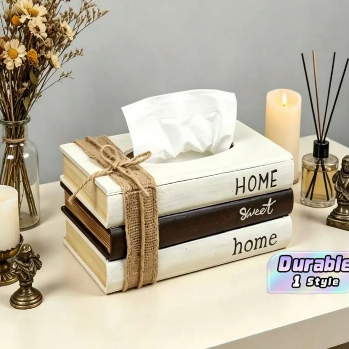 Decorative Tissue Box and Figurine Set