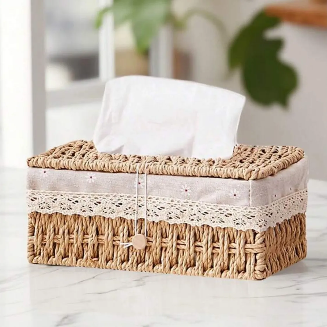 Decorative Tissue Box and Figurine Set