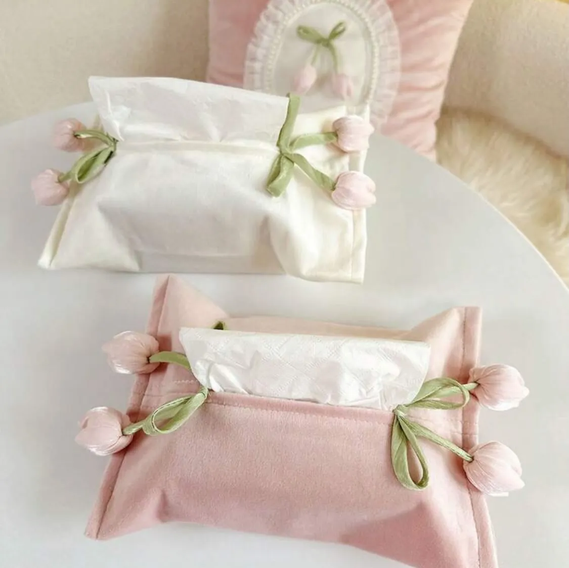 Decorative Tissue Box and Figurine Set