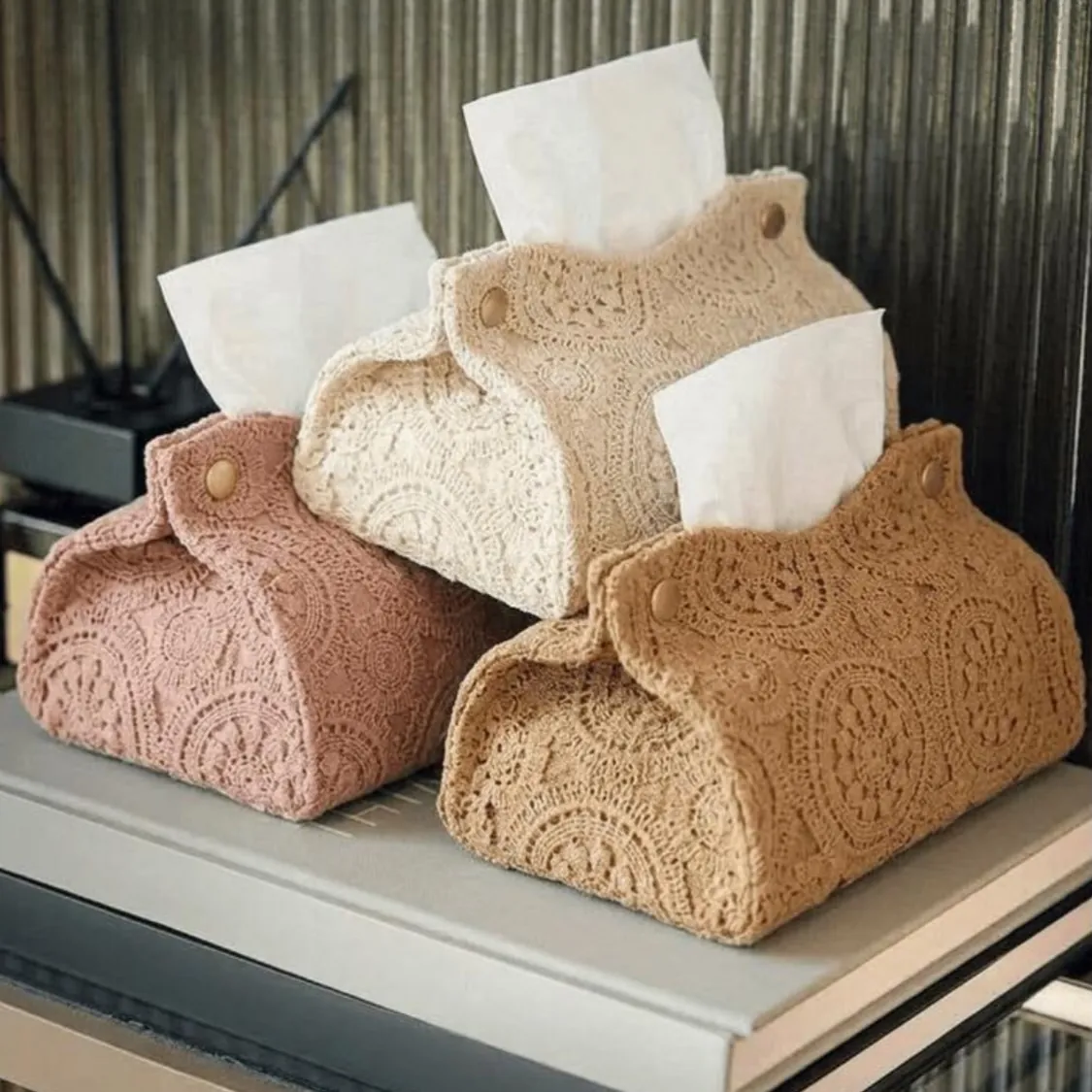Decorative Tissue Box and Figurine Set