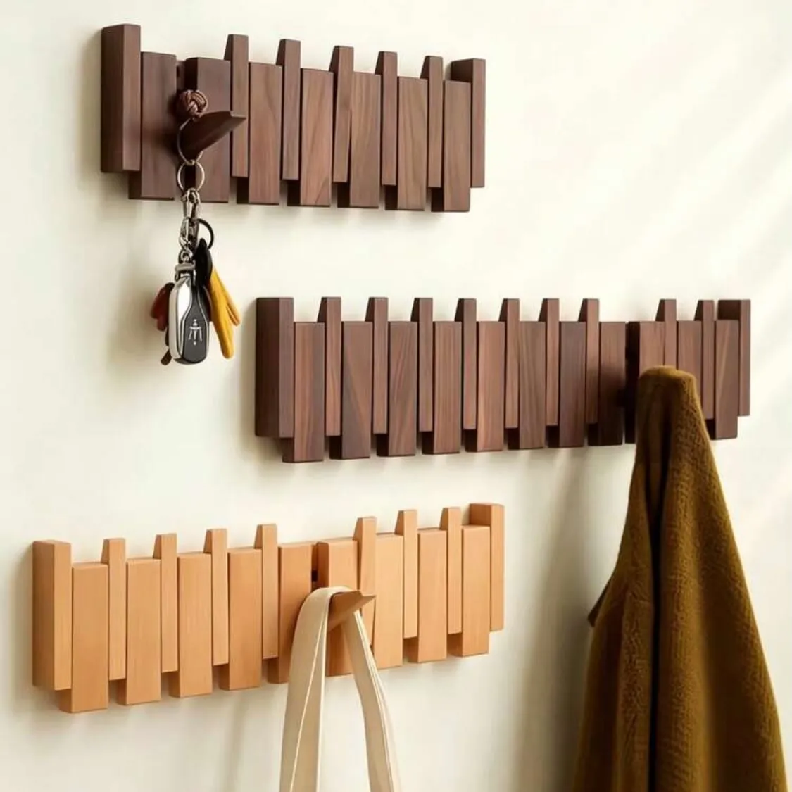 Wooden Wall-Mounted Organizer Rack