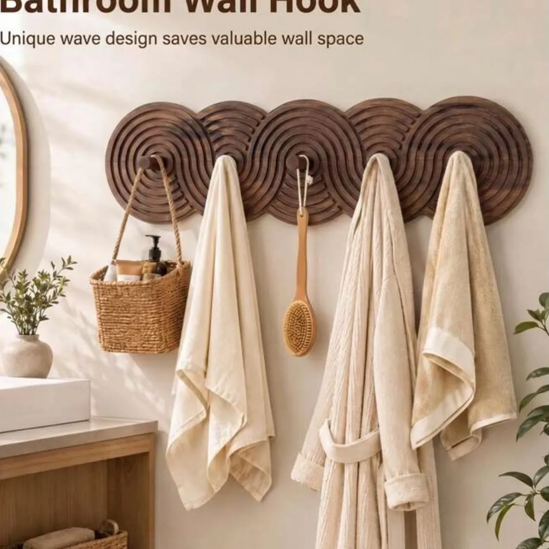 Wooden Wall-Mounted Organizer Rack