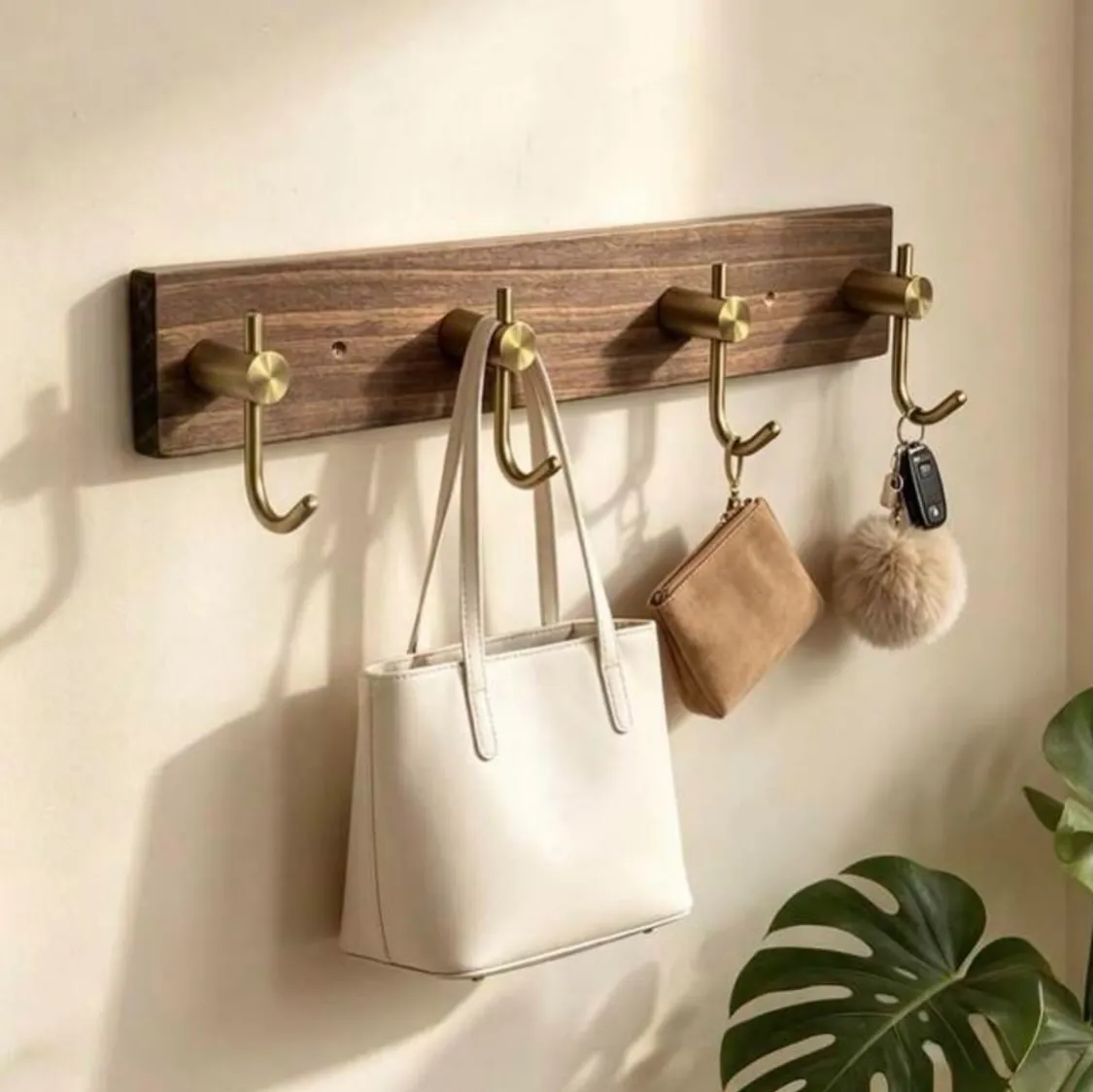 Wooden Wall-Mounted Organizer Rack