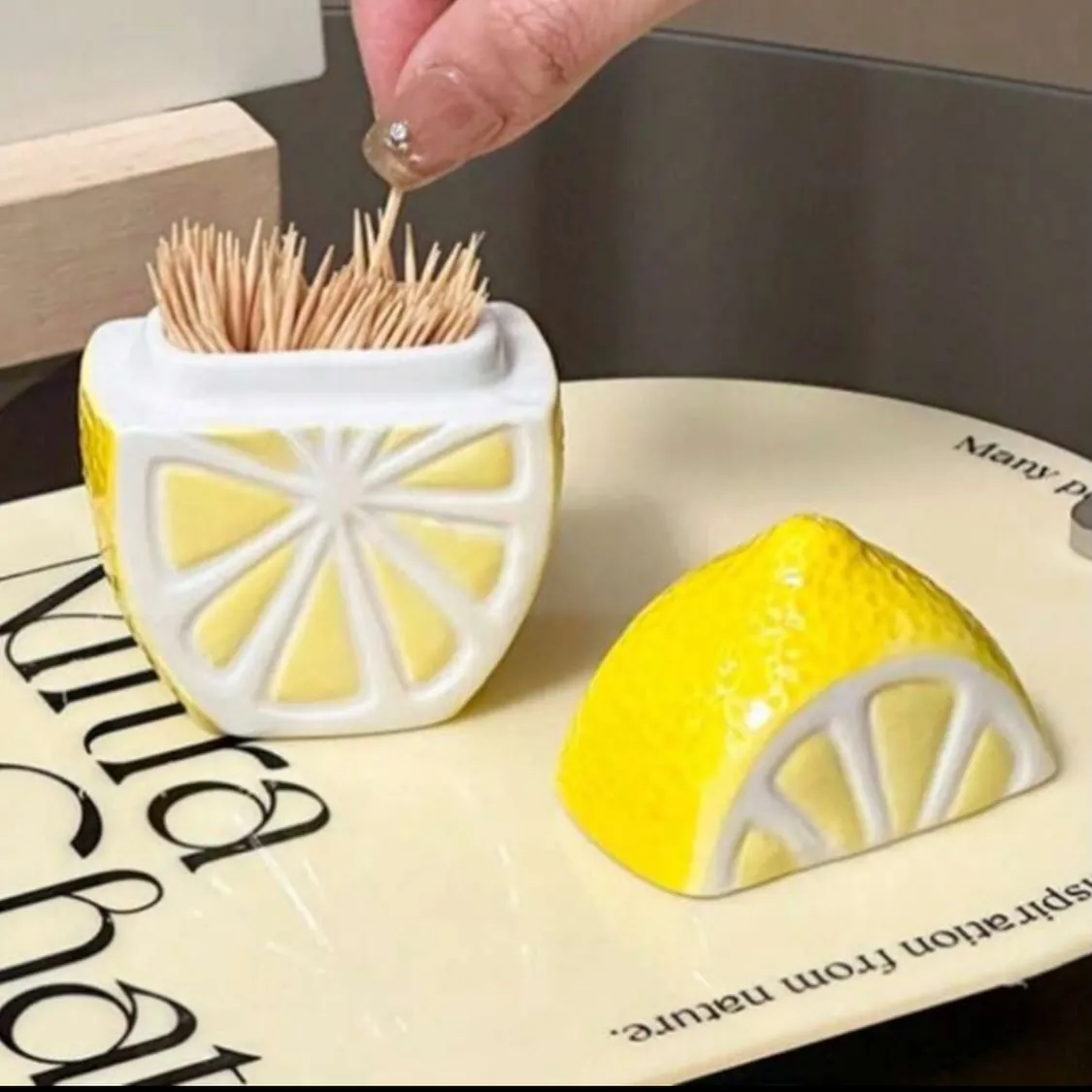 Lemon-Shaped Toothpick Holder