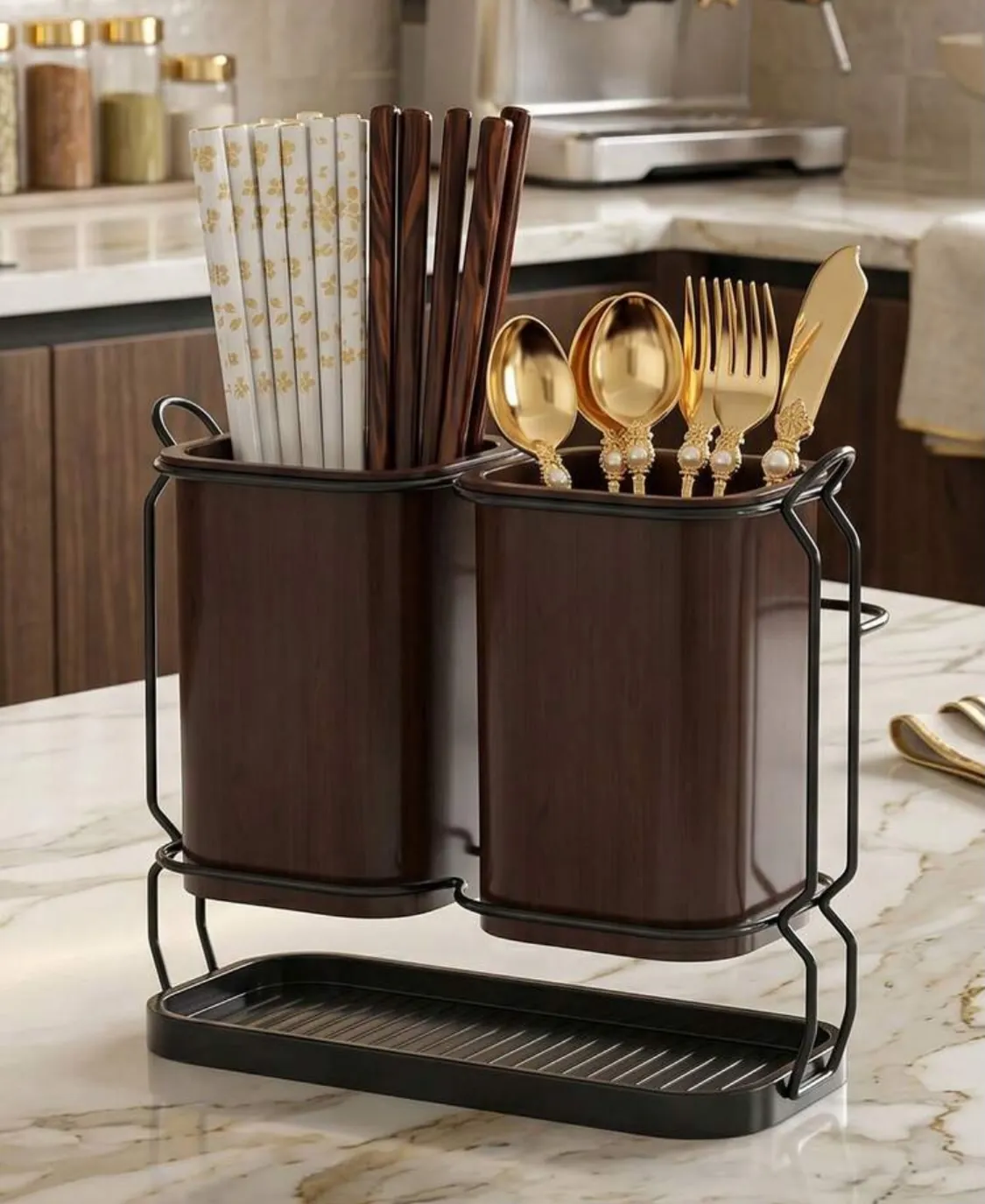 Wooden Cutlery Holder