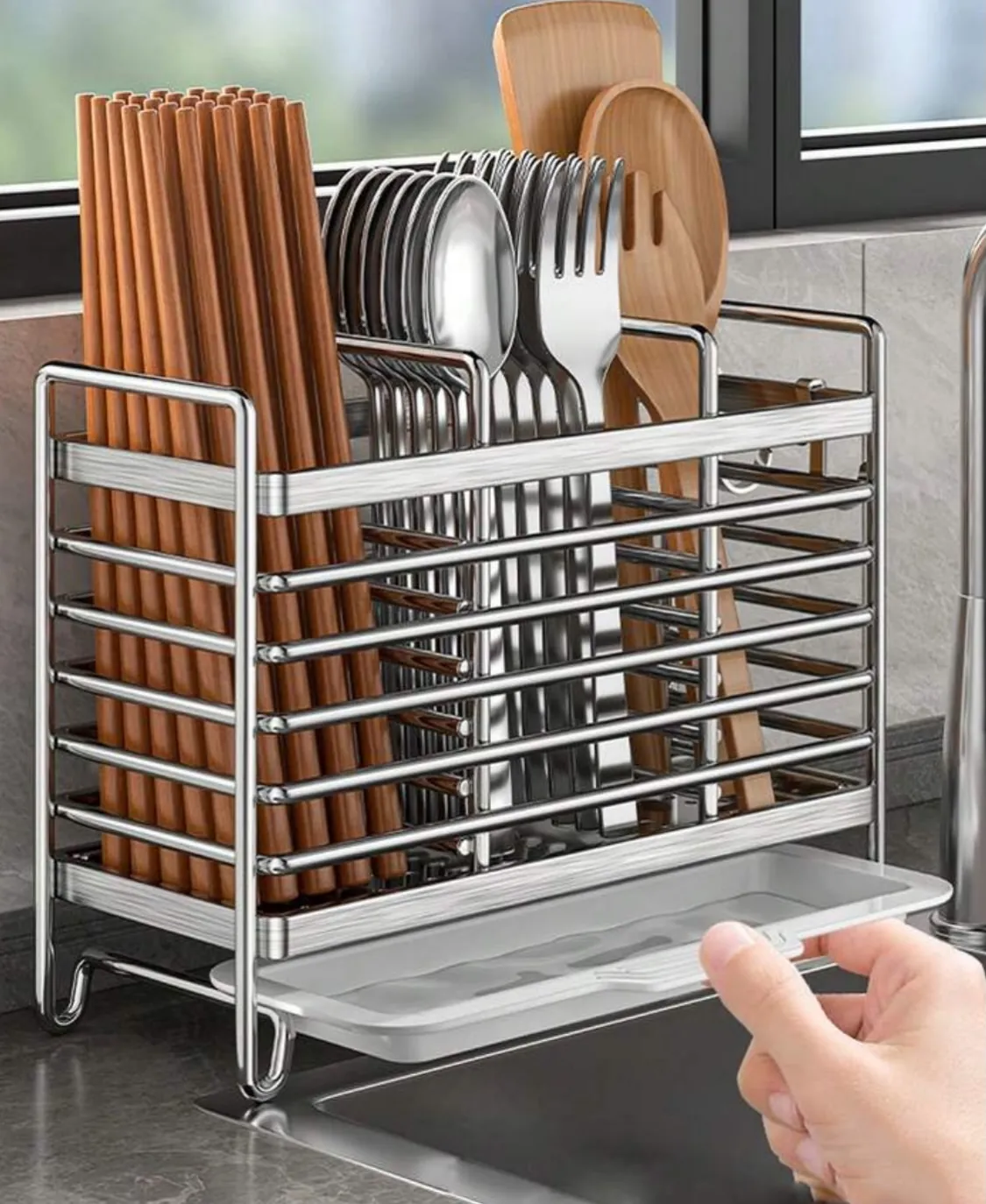 Wooden Cutlery Holder