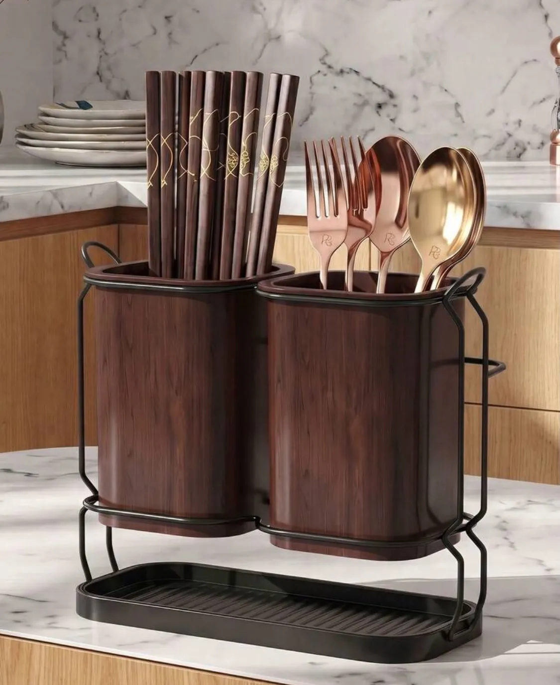 Wooden Cutlery Holder