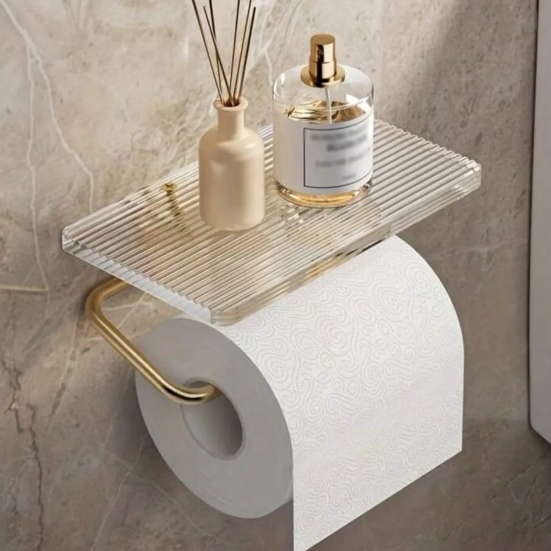 Bathroom Shelf with Towel Ring