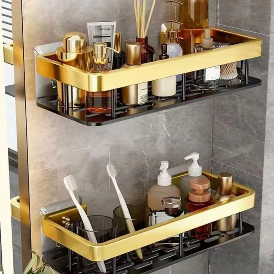 Bathroom Shelf with Towel Ring