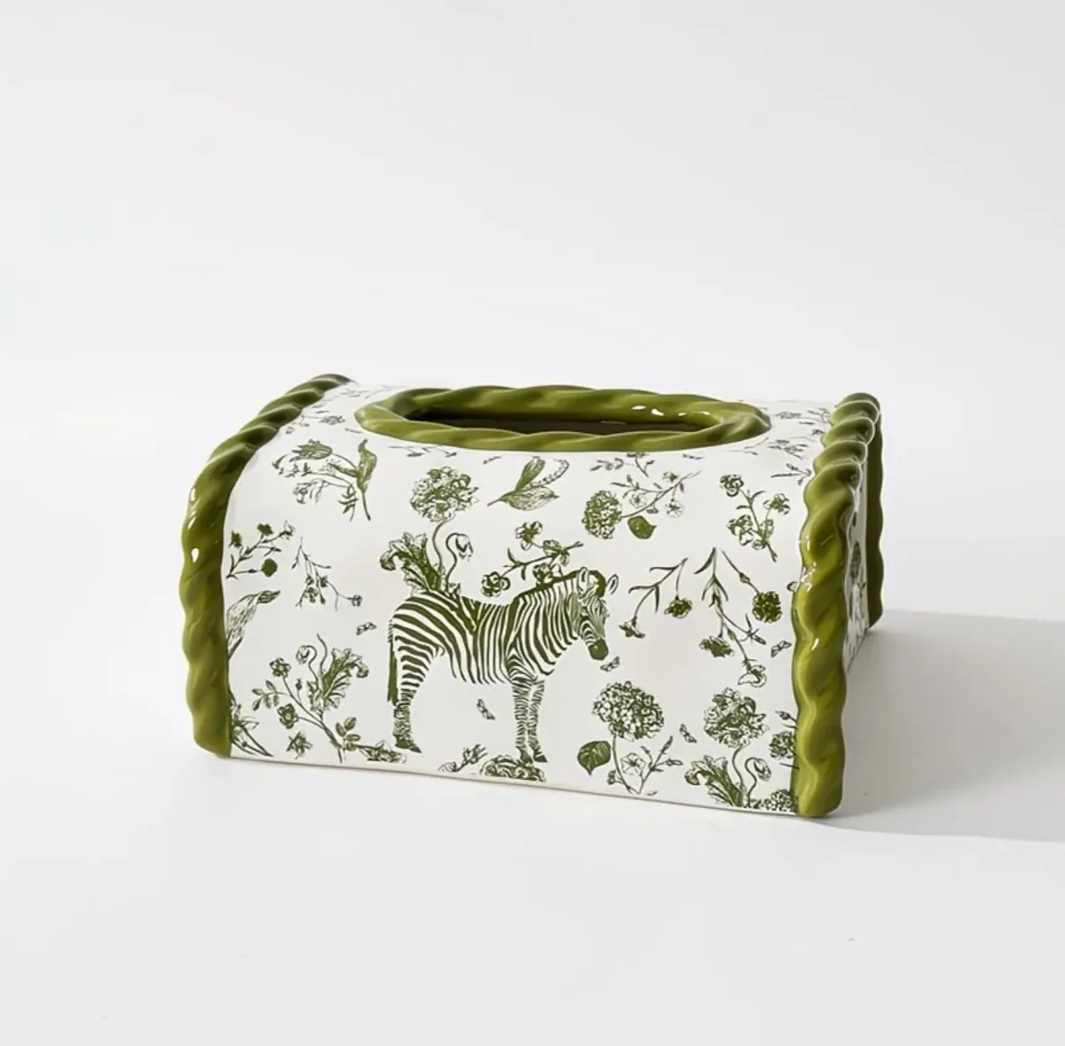 Luxury Lace Tissue Box Cover with Pearl Handle