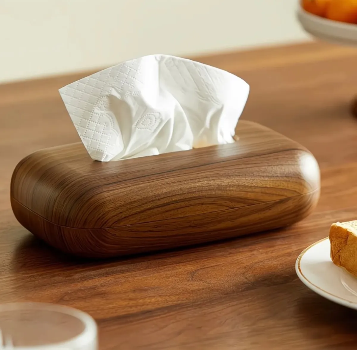 Luxury Lace Tissue Box Cover with Pearl Handle