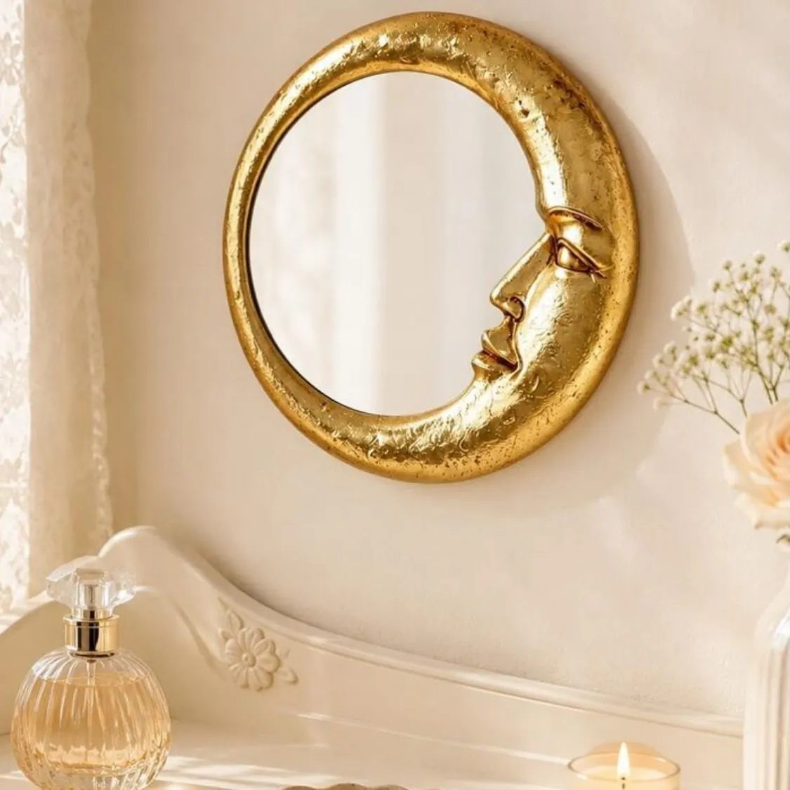 Elegant Decorative Mirror and Lamp Set