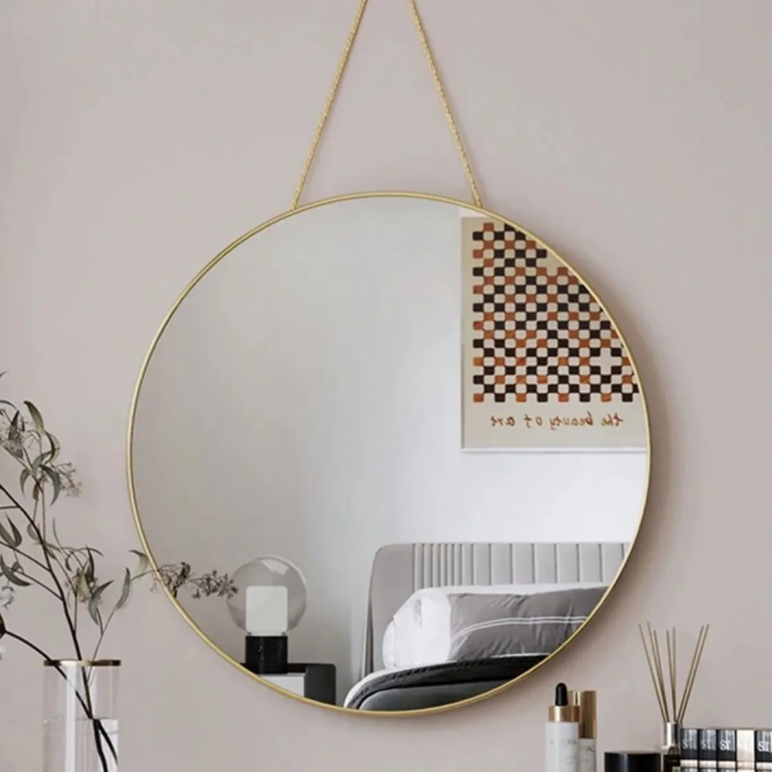 Elegant Decorative Mirror and Lamp Set