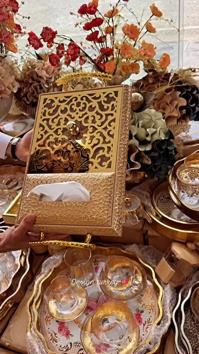 Decorative Gold Tissue Box Holder