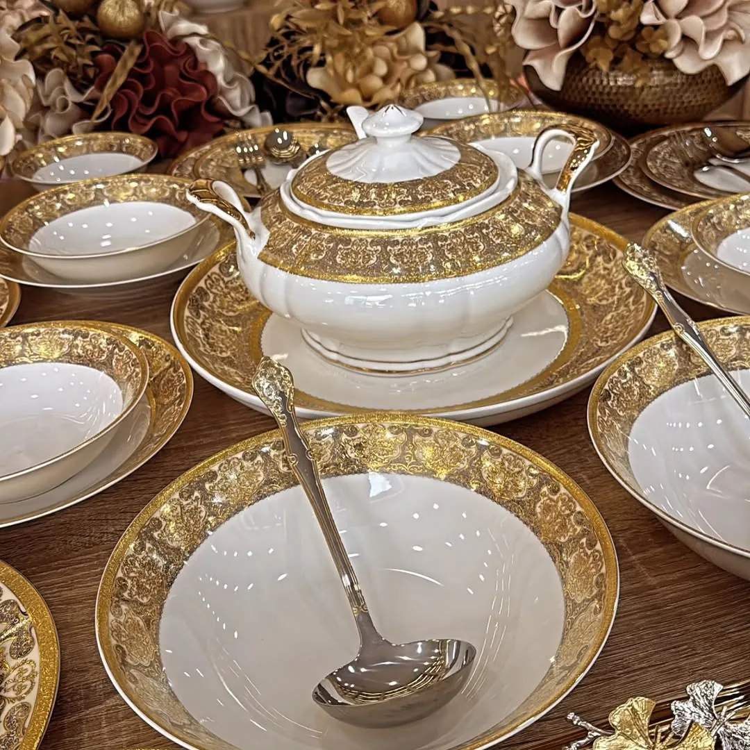 French Design 73-Piece Dinnerware Set for 12 Persons