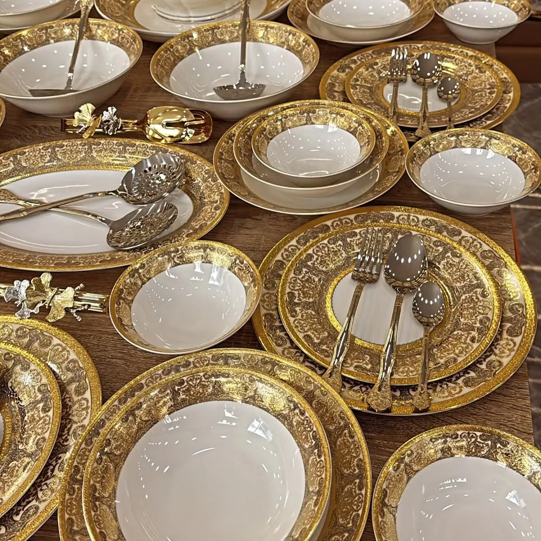 French Design 73-Piece Dinnerware Set for 12 Persons