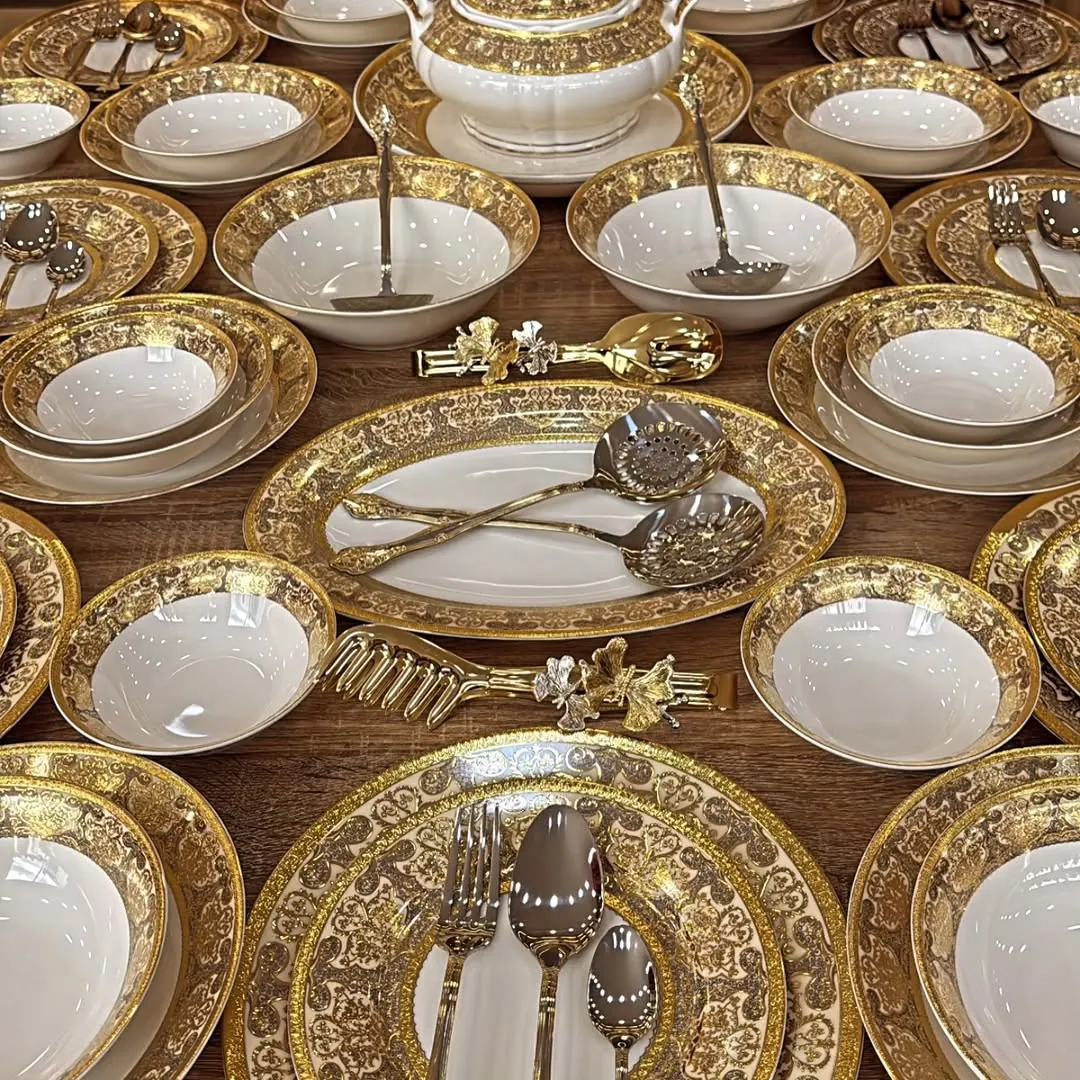 French Design 73-Piece Dinnerware Set for 12 Persons