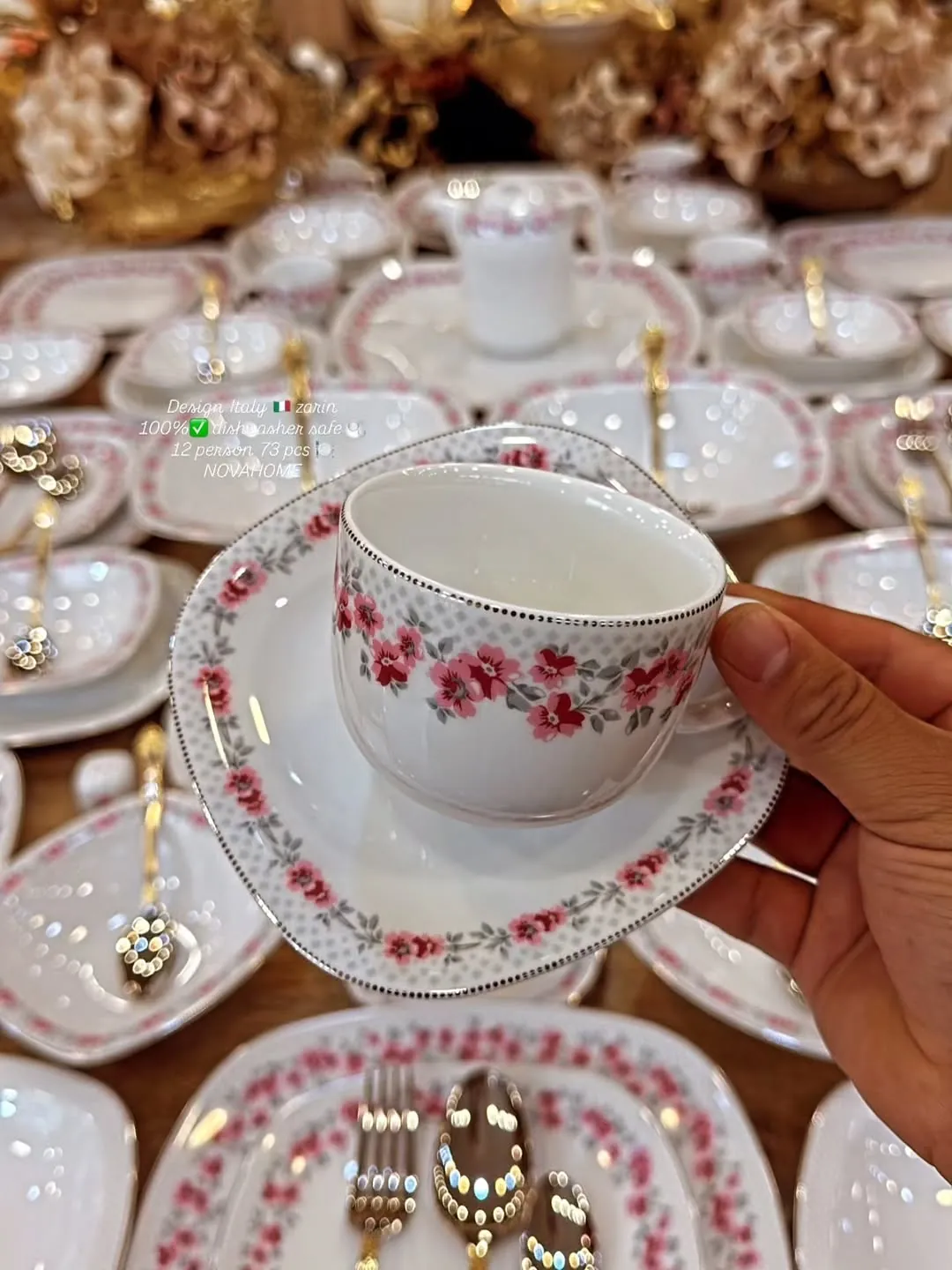 Zarin 73-Piece Floral Dinner Set (12 Person)