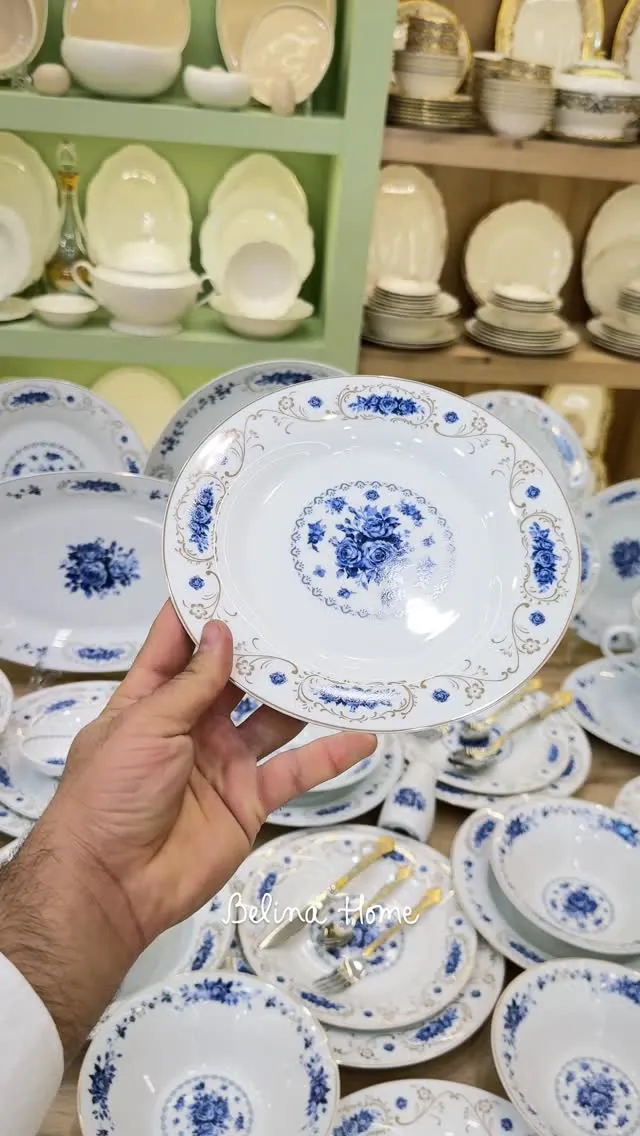 Blue Floral Ceramic Dinnerware Set