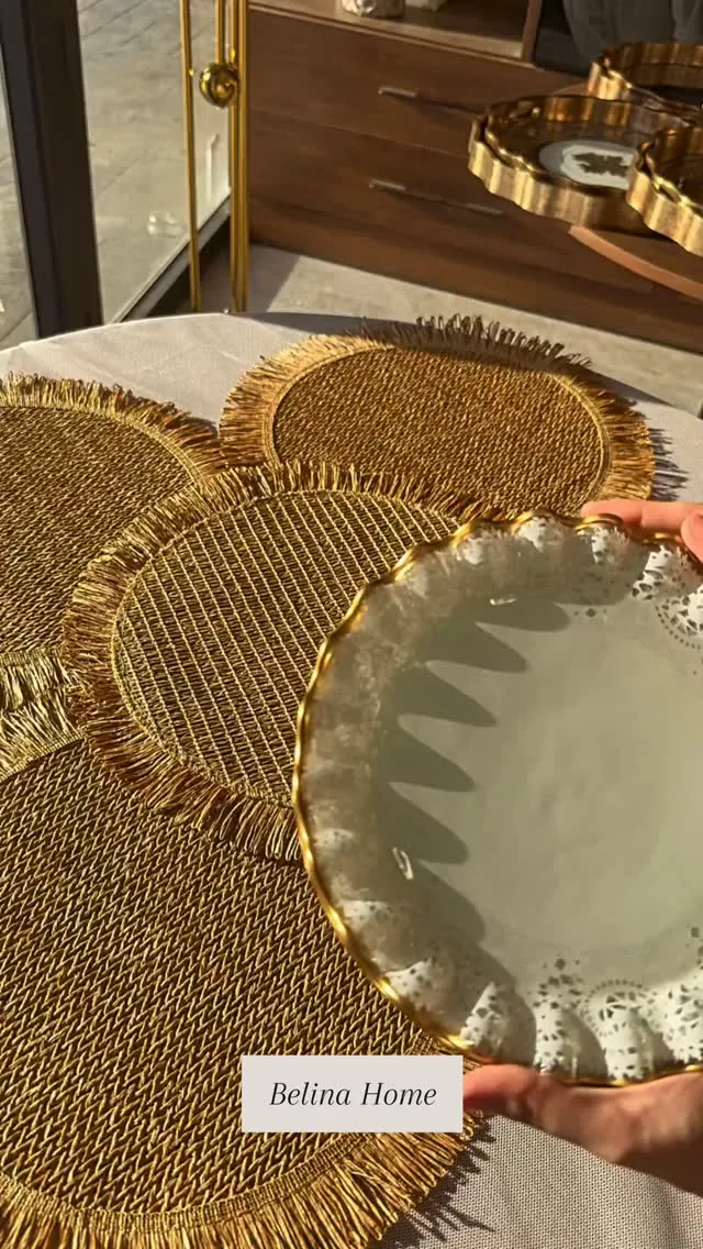 Golden Woven Table Placemats