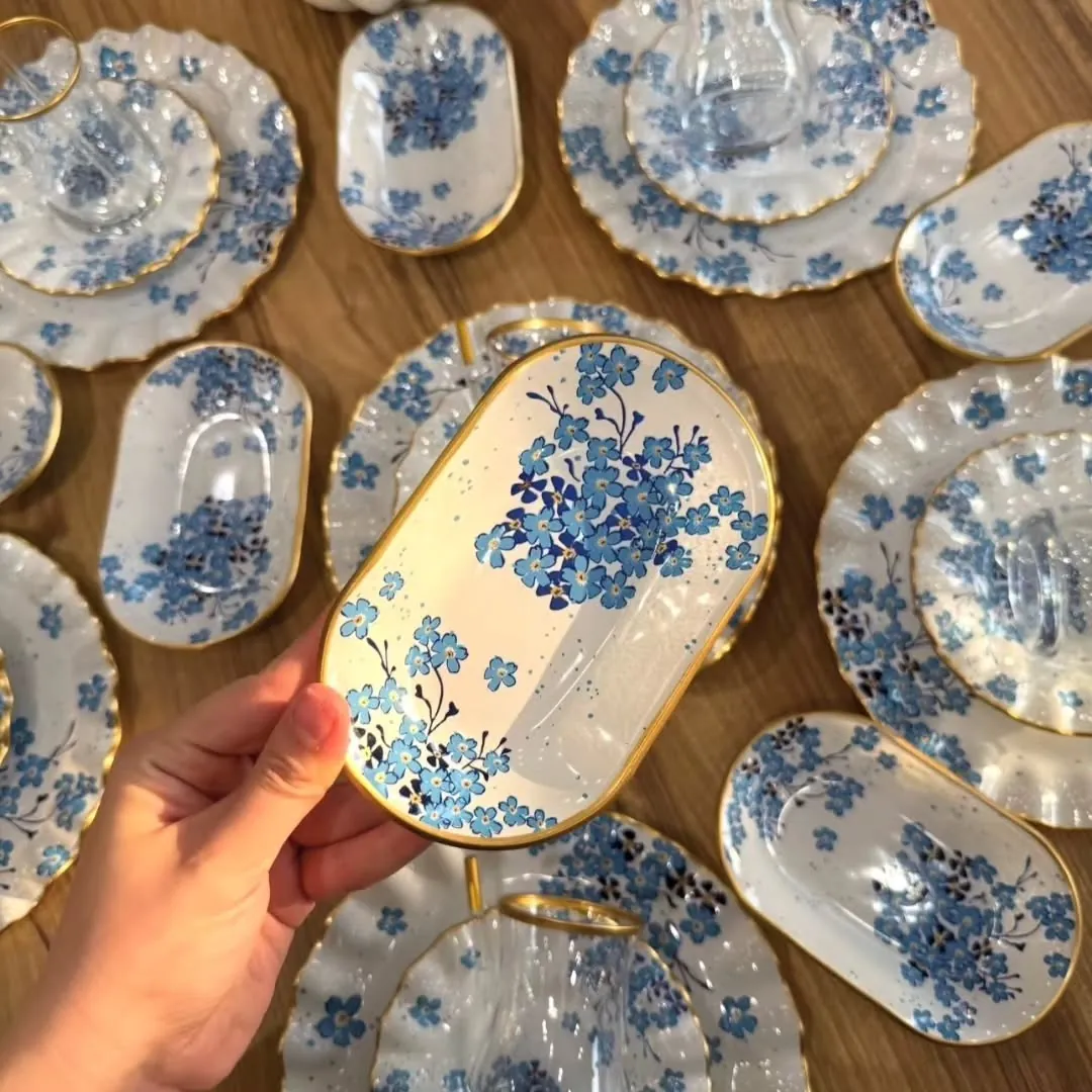 Blue Floral Dinnerware Set