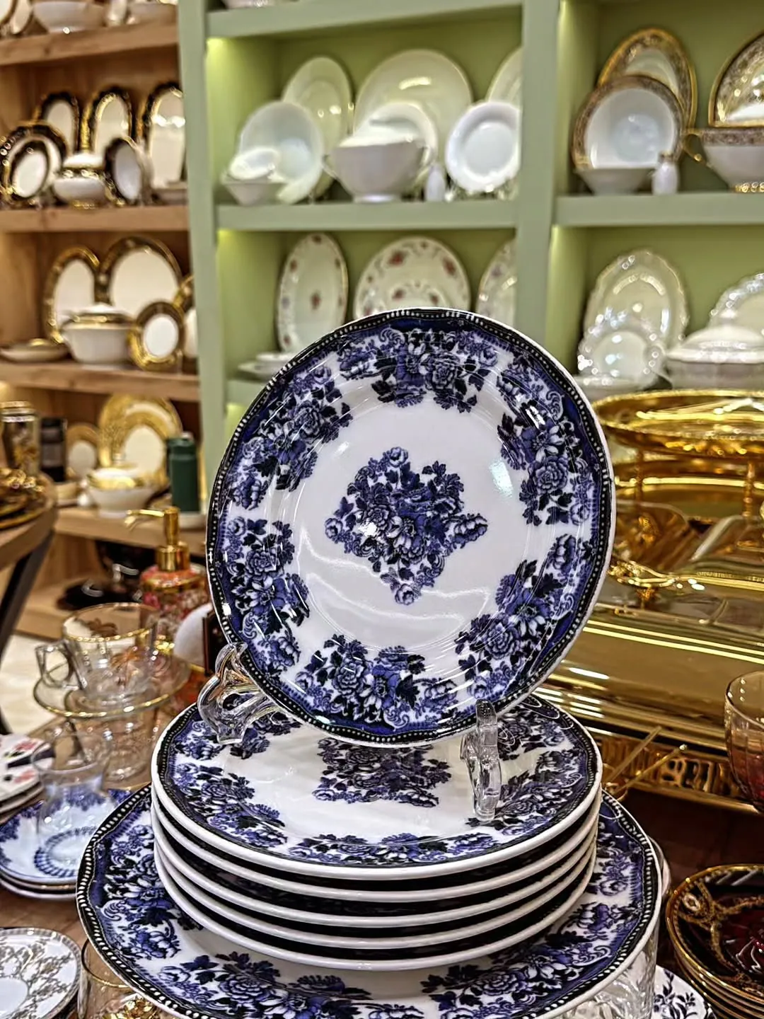 Blue and White Floral Dinnerware Set