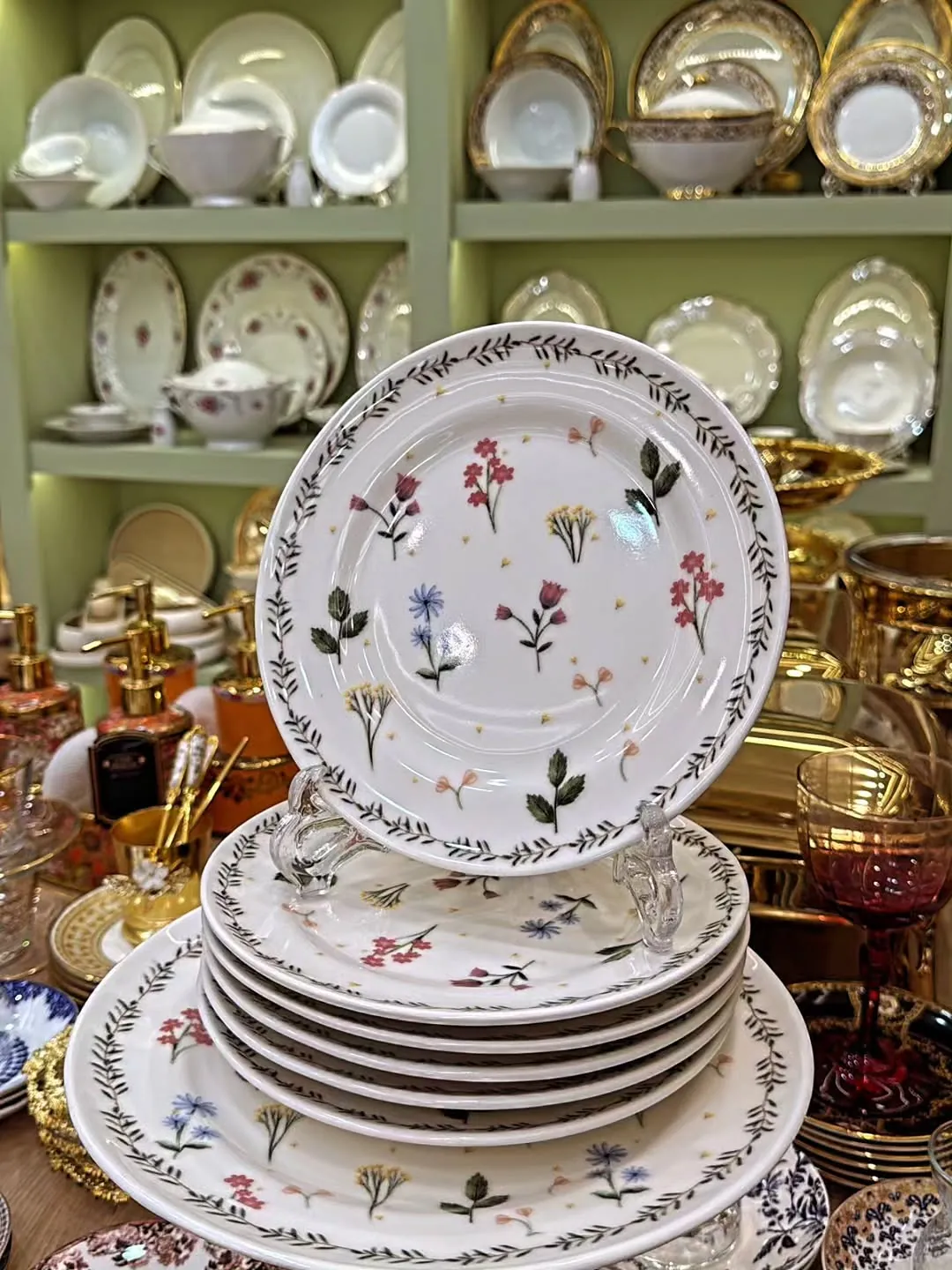 Blue and White Floral Dinnerware Set