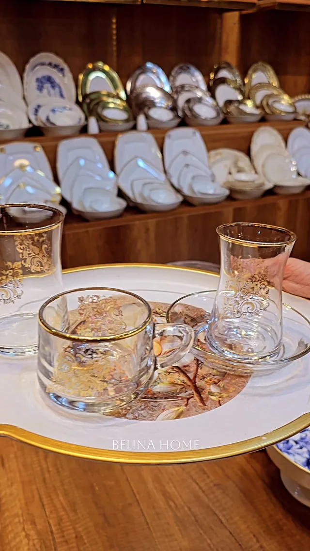 Elegant Gold-Trimmed Glass Cup Set