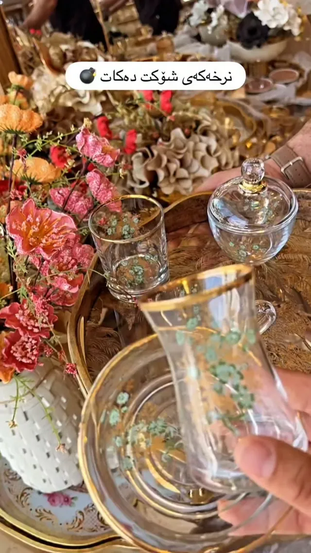 Elegant Glassware Set with Gold Trim