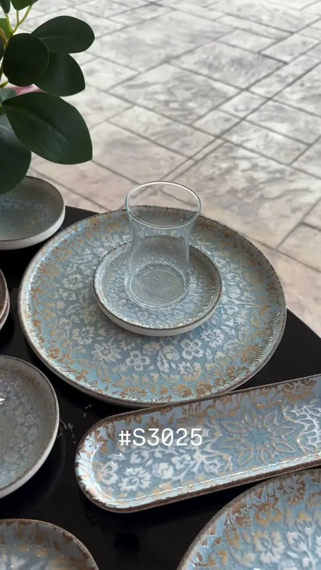 Elegant Ceramic Plate and Glass Set
