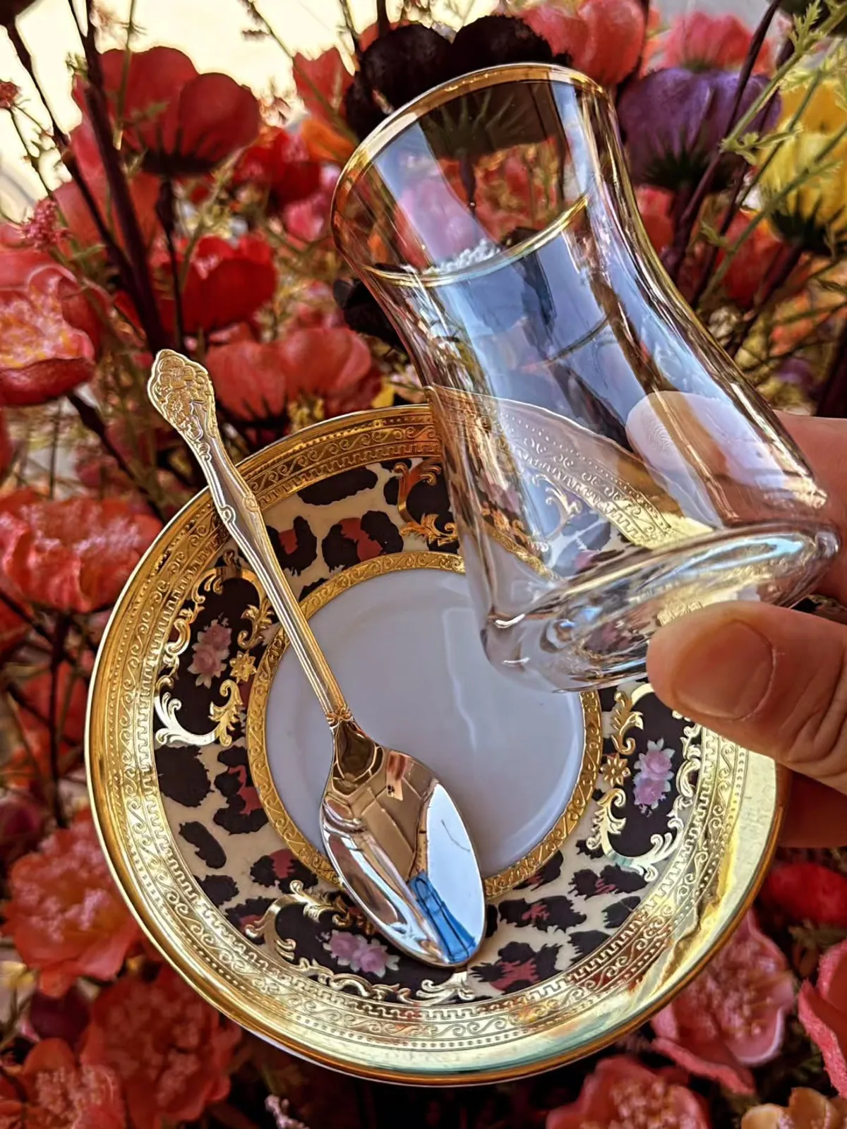 Tea Glass with Matching Saucer