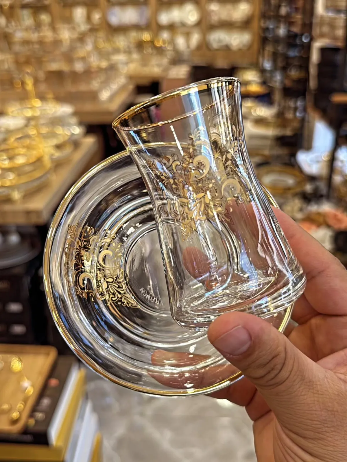 Elegant Glass Cup and Saucer Set