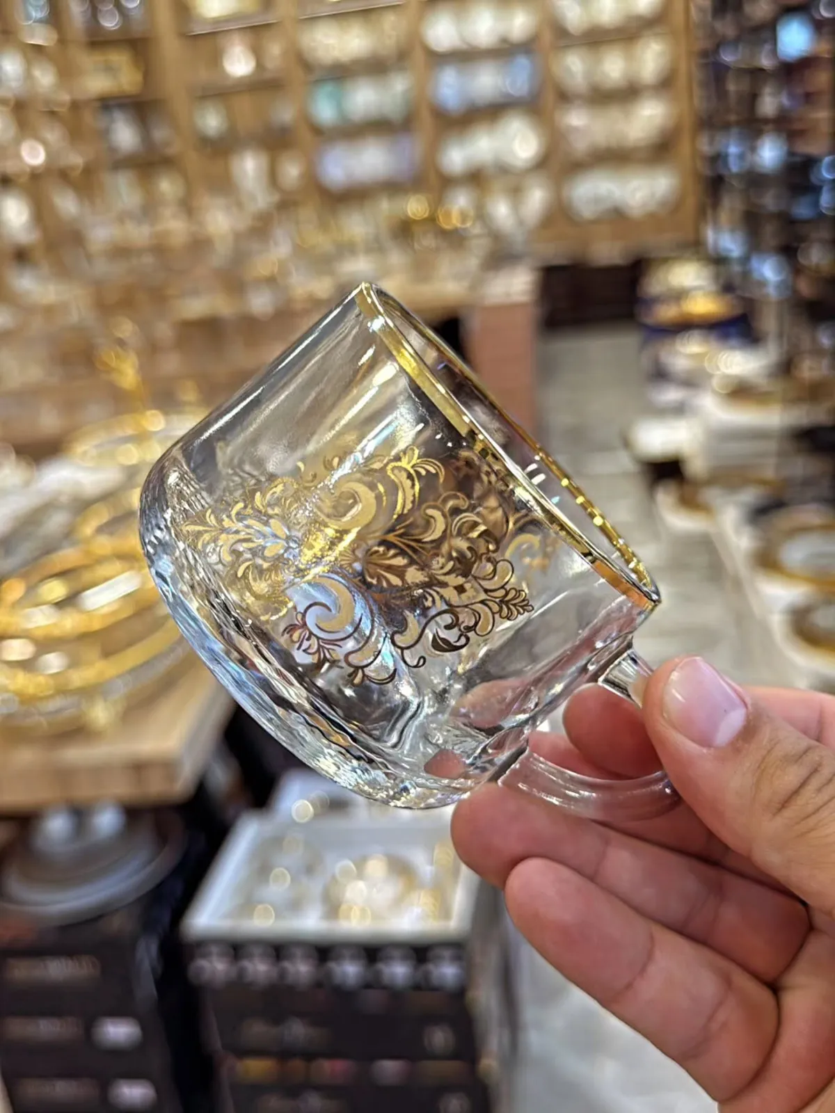 Elegant Glass Cup and Saucer Set