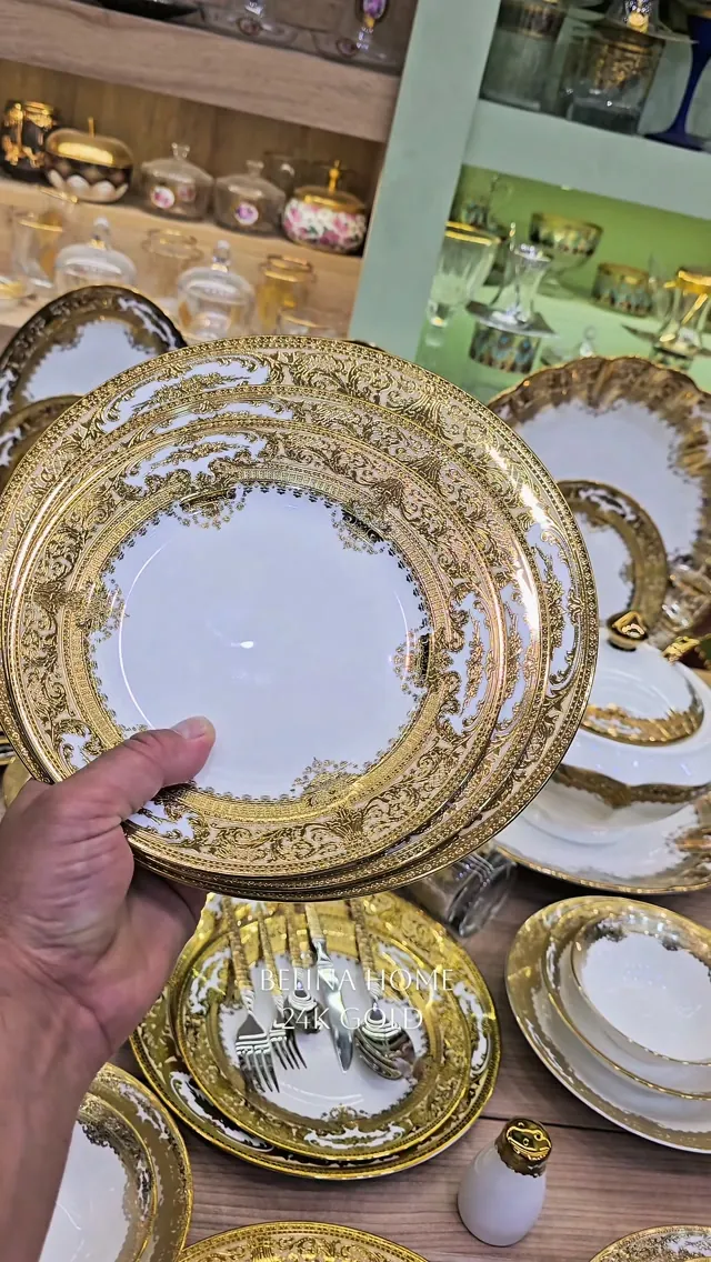 24K Gold Plated Dinnerware Set